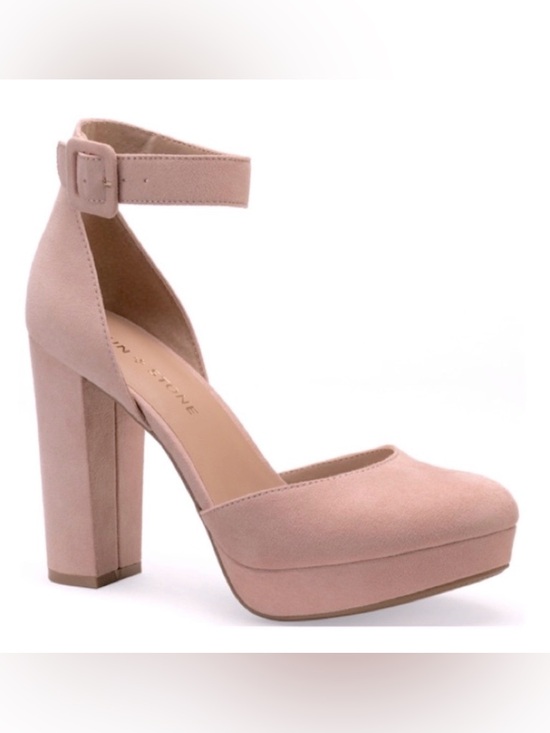 Sun + Stone Shoes - NWT [Sun + Stone] Estrella Block-Heel Closed Toe Pump Heels Rose Womens 8.5, 9.5